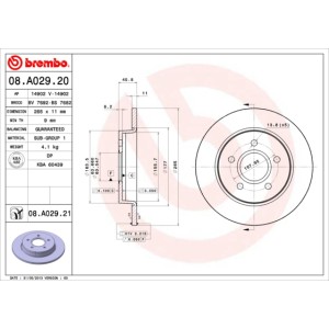 BREMBO Bremsscheibe 08.A029.20 Ford