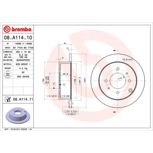 BREMBO Bremsscheibe 08.A114.10
