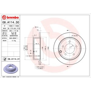 BREMBO Bremsscheibe 08.A114.30