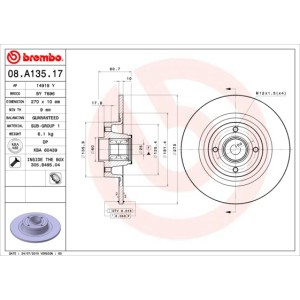 BREMBO BEARING DISC LINE Bremsscheibe 08.A135.17