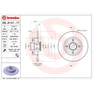 BREMBO BEARING DISC LINE Bremsscheibe 08.A141.17