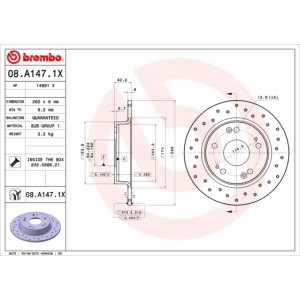 BREMBO XTRA LINE Bremsscheibe 08.A147.1X