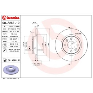 BREMBO COATED DISC LINE Bremsscheibe 08.A268.11