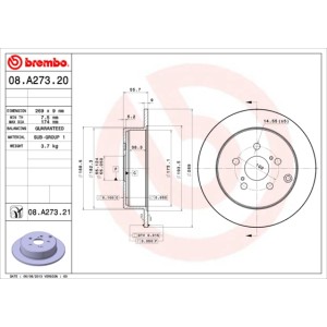 BREMBO COATED DISC LINE Bremsscheibe 08.A273.21