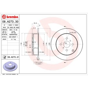 BREMBO COATED DISC LINE Bremsscheibe 08.A273.31