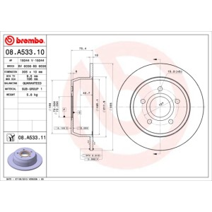 BREMBO Bremsscheibe 08.A533.10