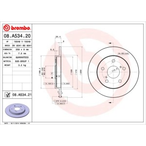 BREMBO Bremsscheibe 08.A534.20
