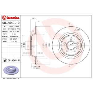 BREMBO Bremsscheibe 08.A540.10