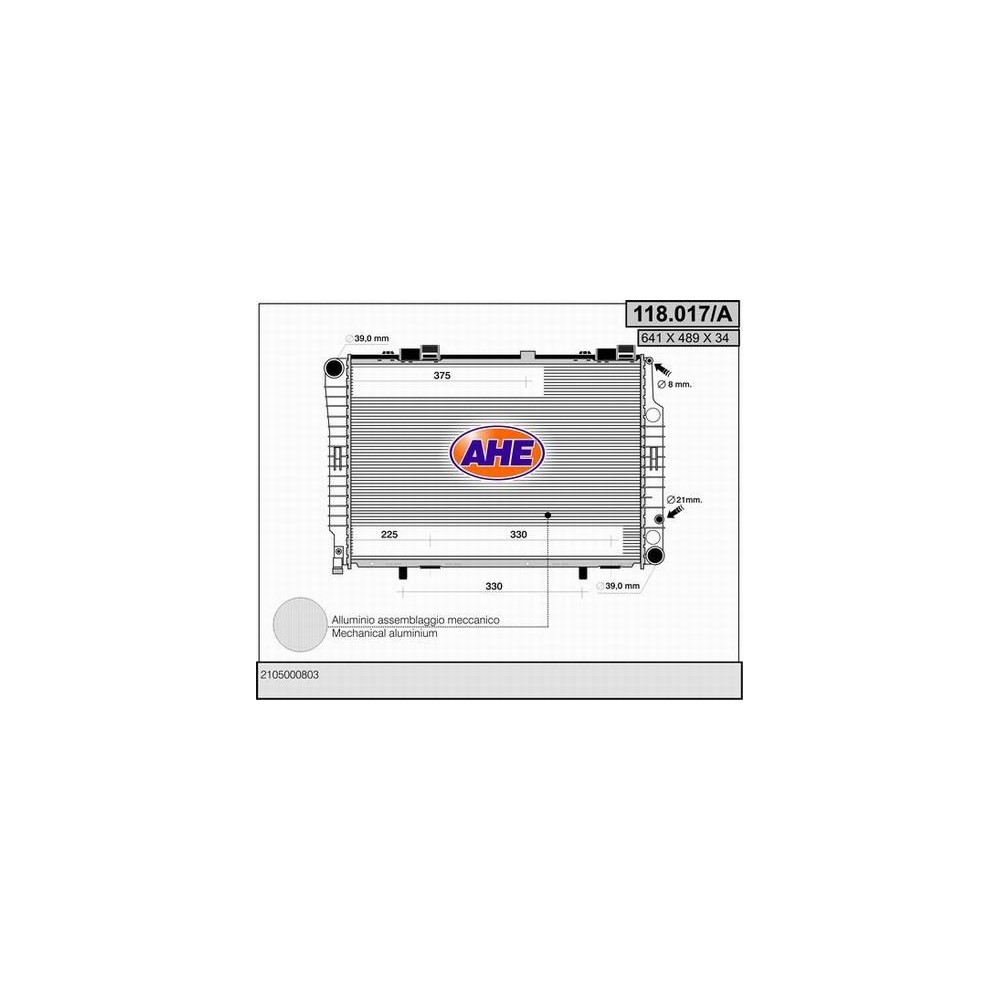 AHE Kühler, Motorkühlung 118.017/A