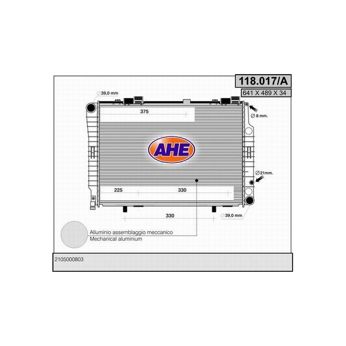 AHE Kühler, Motorkühlung 118.017/A