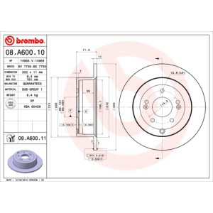 BREMBO Bremsscheibe 08.A600.10