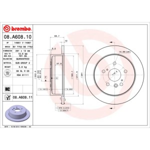 BREMBO Bremsscheibe 08.A608.10