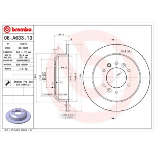 BREMBO Bremsscheibe 08.A633.10