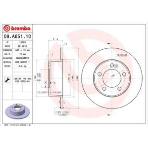 BREMBO Bremsscheibe 08.A651.10