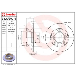 BREMBO Bremsscheibe 08.A730.10