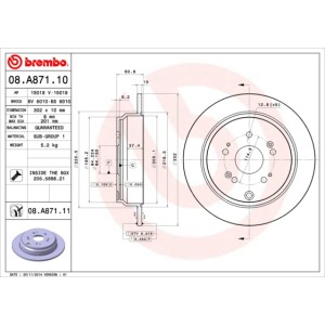 BREMBO COATED DISC LINE Bremsscheibe 08.A871.11