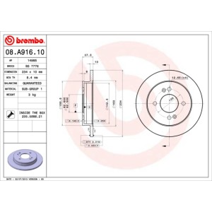 BREMBO Bremsscheibe 08.A916.10