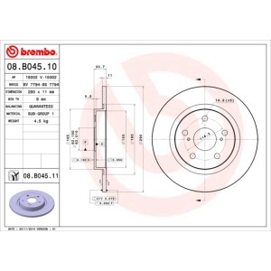 BREMBO Bremsscheibe 08.B045.10