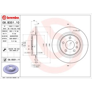 BREMBO COATED DISC LINE Bremsscheibe 08.B351.11