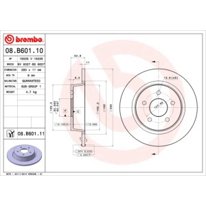BREMBO Bremsscheibe 08.B601.10
