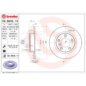 BREMBO COATED DISC LINE Bremsscheibe 08.B649.11