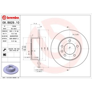 BREMBO Bremsscheibe 08.B829.10