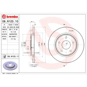 BREMBO COATED DISC LINE Bremsscheibe 08.N123.11