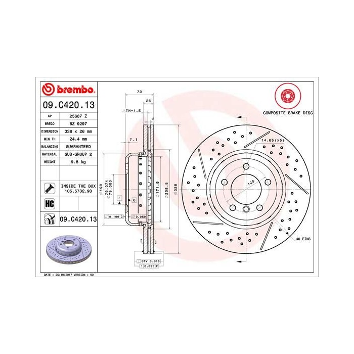BREMBO TWO-PIECE DISCS LINE Bremsscheibe 09.C420.13