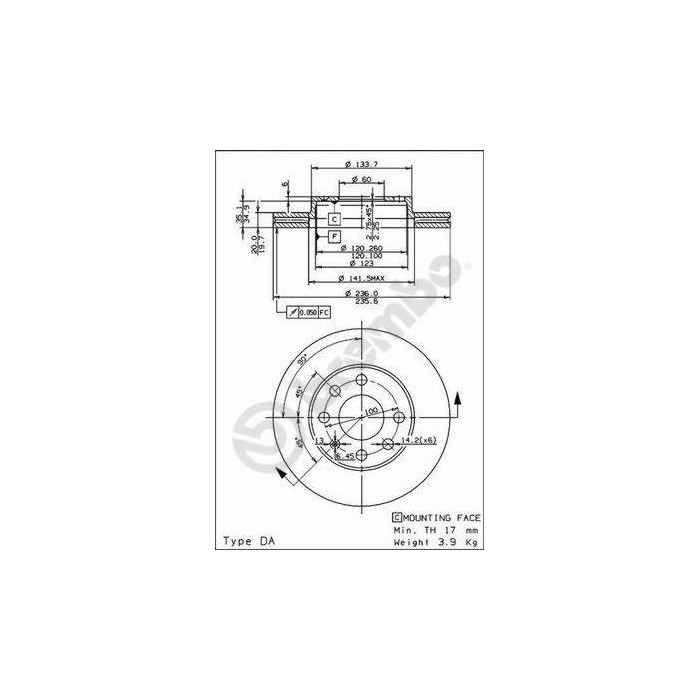 BREMBO COATED DISC LINE Bremsscheibe 09.3090.11