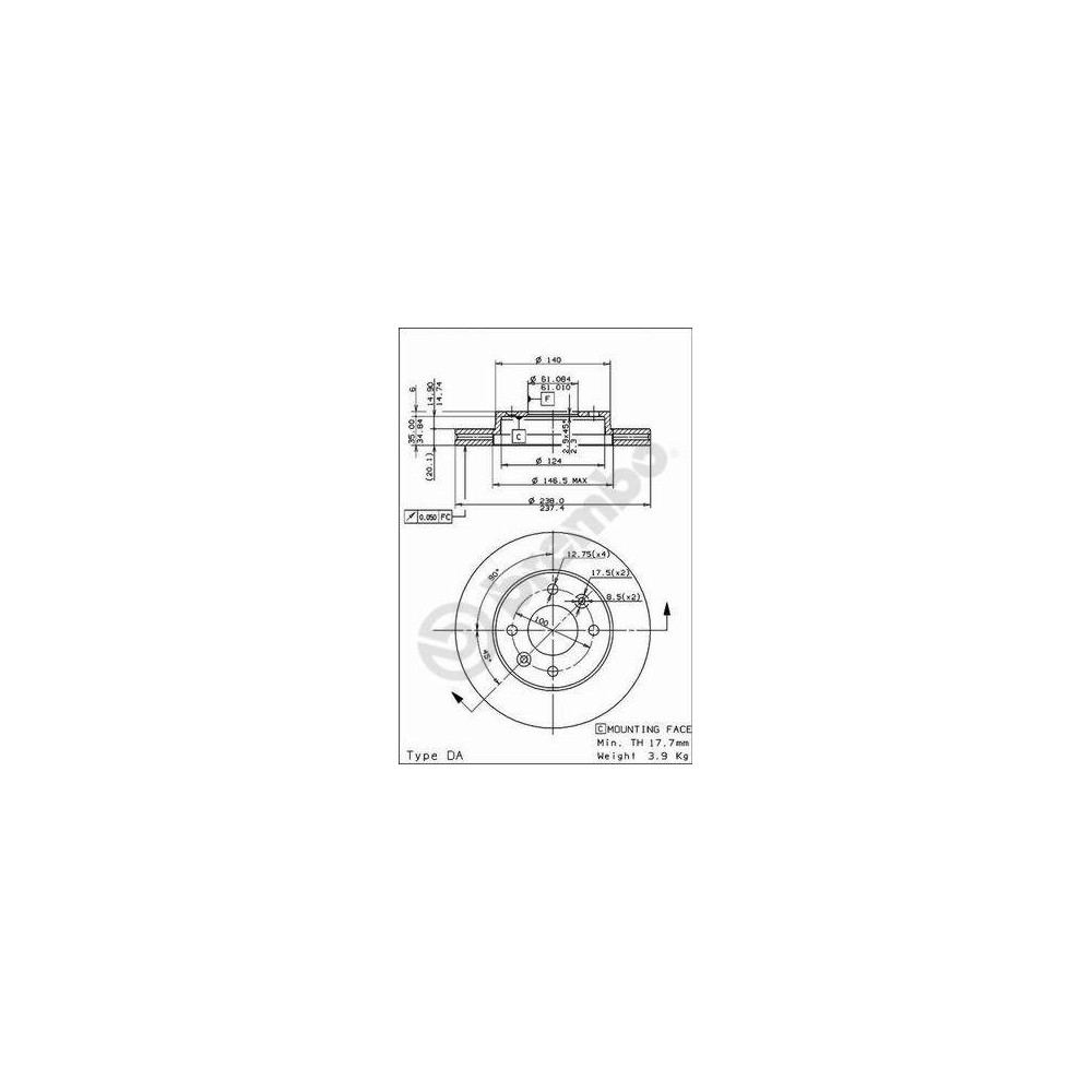 BREMBO Bremsscheibe 09.3148.14