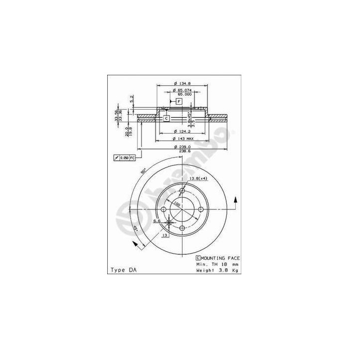 BREMBO Bremsscheibe 09.4765.14