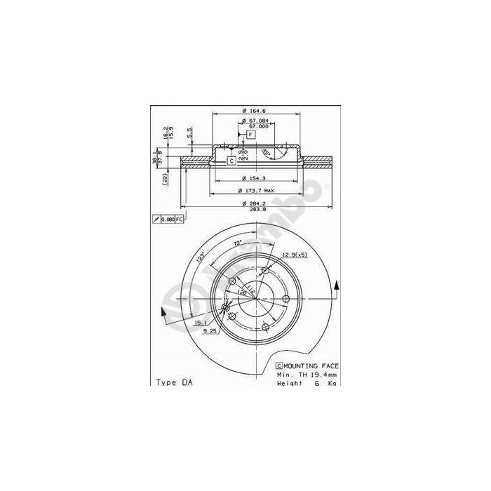 BREMBO COATED DISC LINE Bremsscheibe 09.4869.41