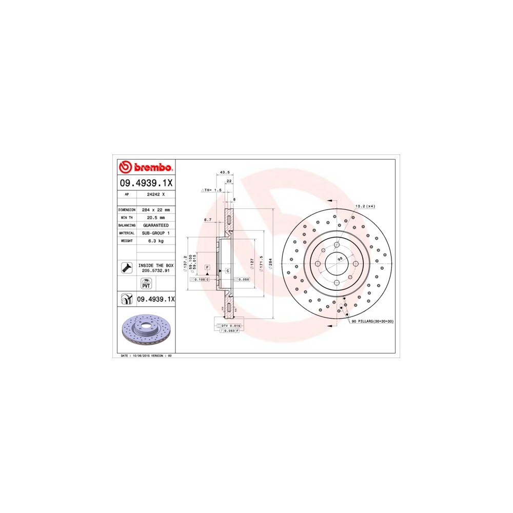 BREMBO XTRA LINE Bremsscheibe 09.4939.1X