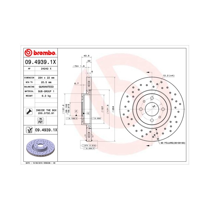BREMBO XTRA LINE Bremsscheibe 09.4939.1X