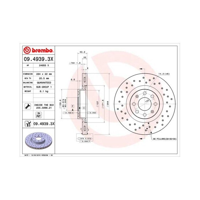 BREMBO XTRA LINE Bremsscheibe 09.4939.3X