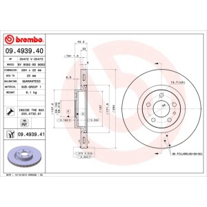 BREMBO Bremsscheibe 09.4939.40