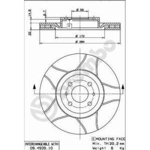 BREMBO MAX LINE Bremsscheibe 09.4939.75