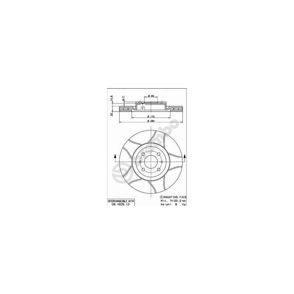 BREMBO MAX LINE Bremsscheibe 09.4939.75