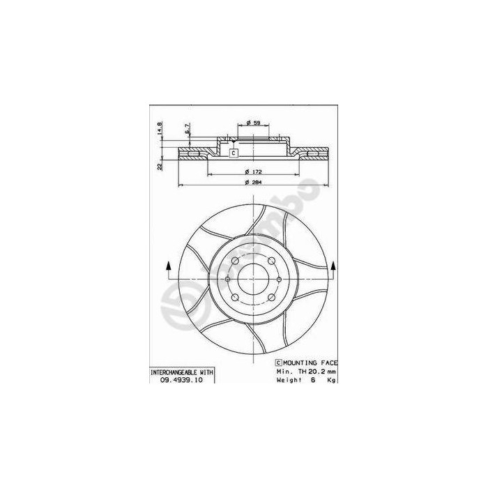 BREMBO MAX LINE Bremsscheibe 09.4939.75