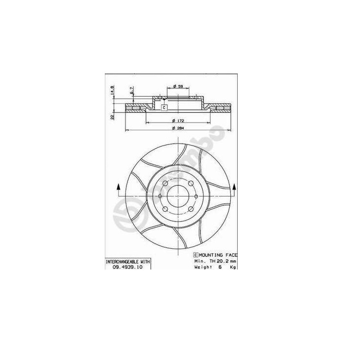 BREMBO MAX LINE Bremsscheibe 09.4939.75