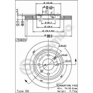 BREMBO COATED DISC LINE Bremsscheibe 09.4987.21