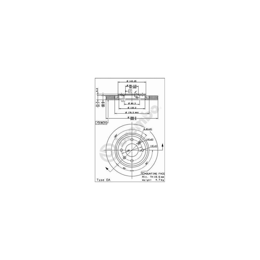 BREMBO COATED DISC LINE Bremsscheibe 09.4987.21