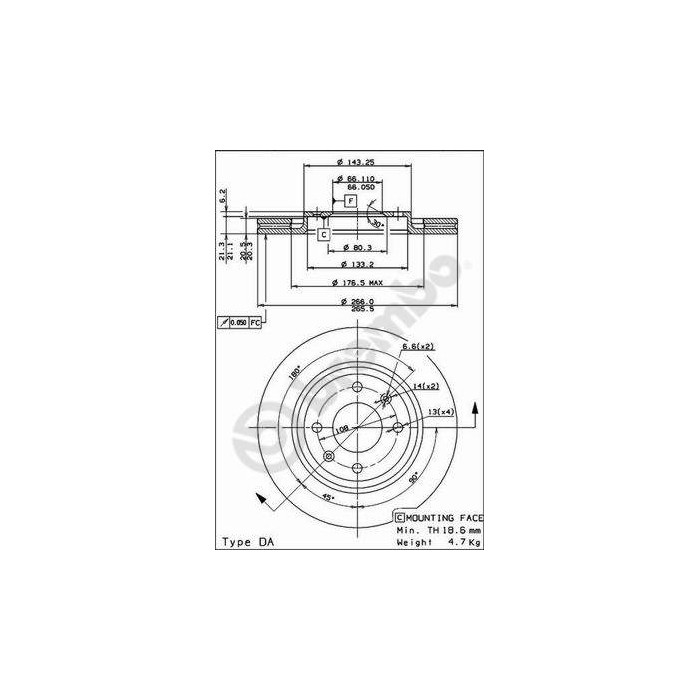 BREMBO COATED DISC LINE Bremsscheibe 09.4987.21