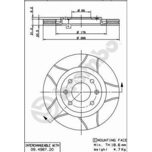 BREMBO MAX LINE Bremsscheibe 09.4987.76