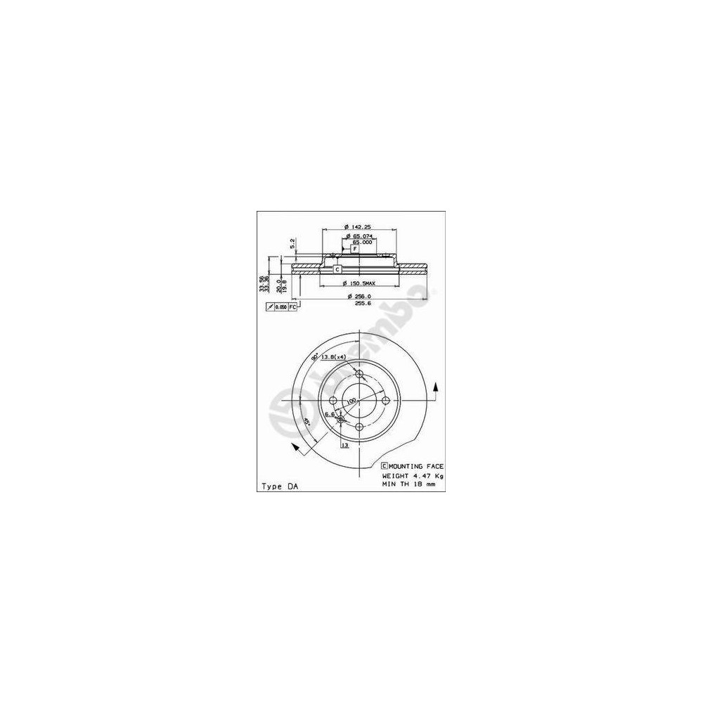 BREMBO Bremsscheibe 09.5166.14