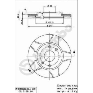 BREMBO MAX LINE Bremsscheibe 09.5196.75