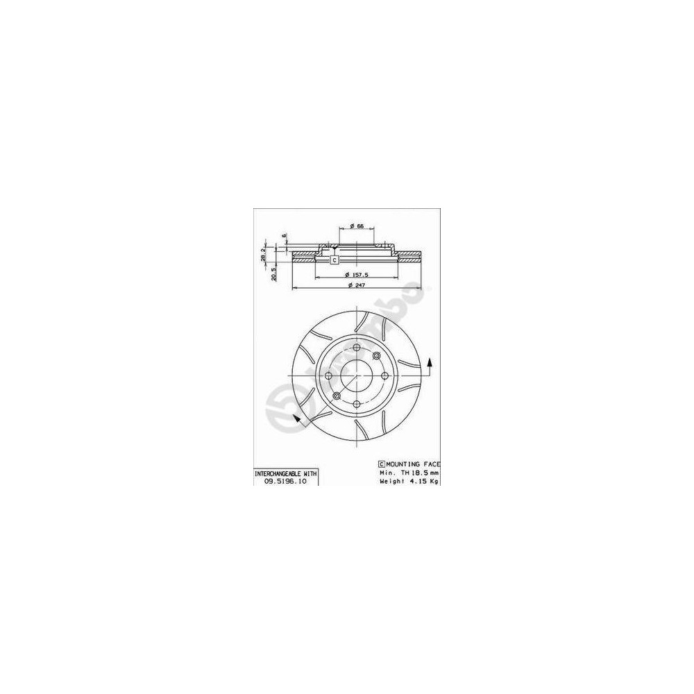 BREMBO MAX LINE Bremsscheibe 09.5196.75