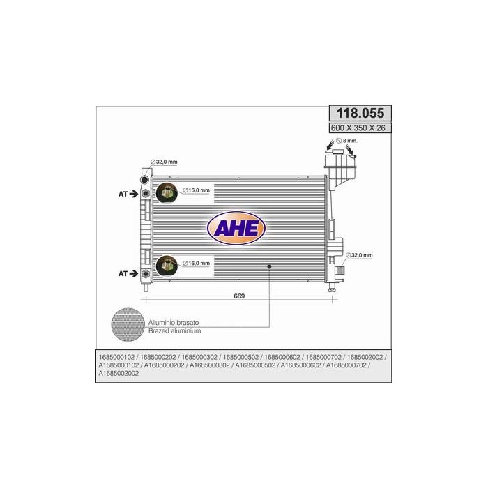 AHE Kühler, Motorkühlung 118.055
