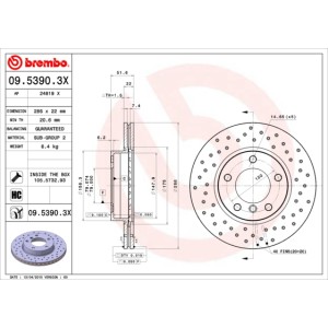 BREMBO XTRA LINE Bremsscheibe 09.5390.3X