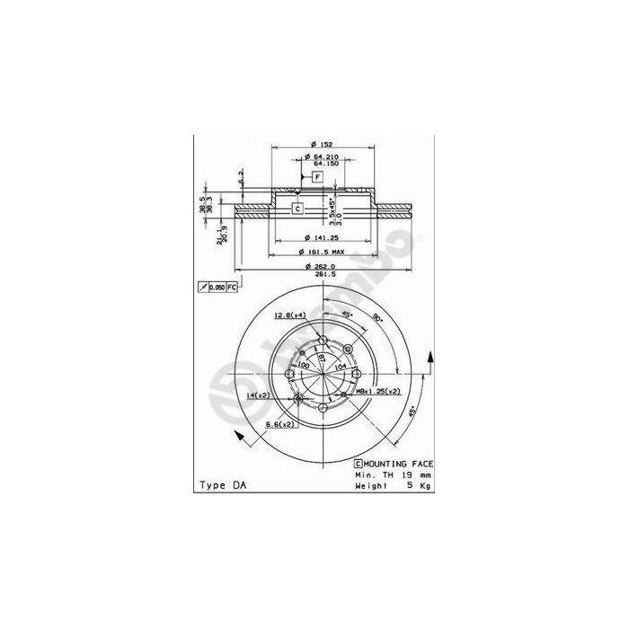BREMBO Bremsscheibe 09.5509.14